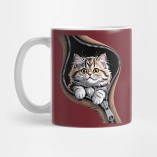 British Longhair Cat Zipper Cats Cute Kitty Lover Gift Mug